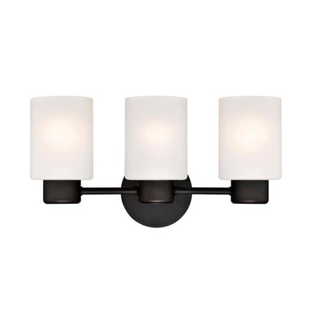 BRILLIANTBULB 3 Light Wall Oil Rubbed Bronze Finish with Frosted Glass BR2690059